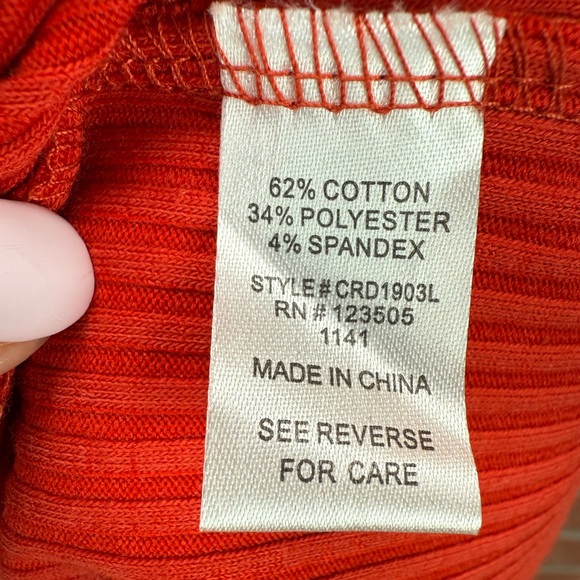 π Red Ribbed Midi Dress - Small - Picture 13 of 13